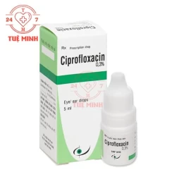 Ciprofloxacin 0,3% 5ml Bidiphar - Thuốc trị nhiễm khuẩn mắt, tai