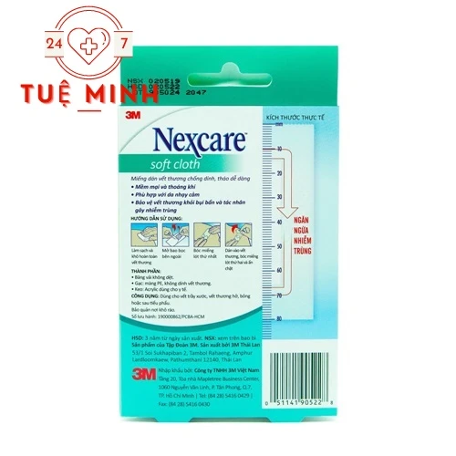 Nexcare soft cloth 6x8cm - Miếng dán vết thương bằng vải mềm Nexcare B300