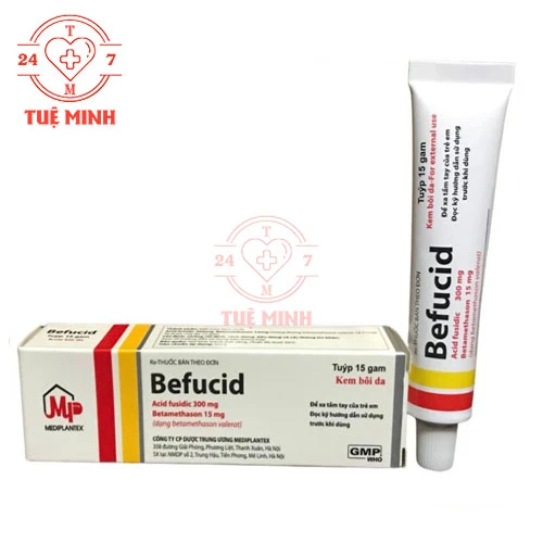 Befucid 15g - Thuốc điều trị viêm da, nhiễm khuẩn da hiệu quả của Mediplntex 