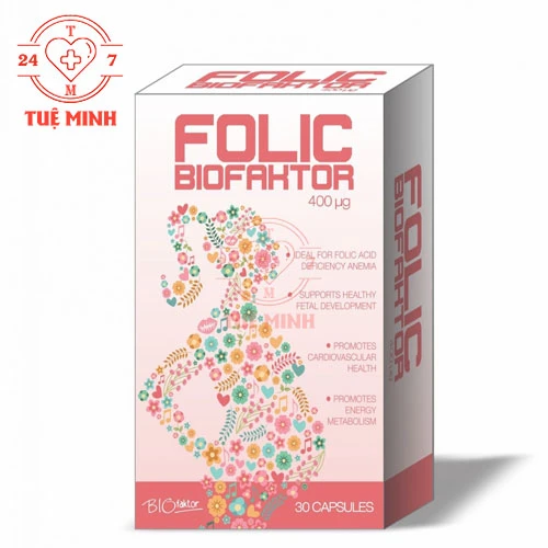 Folic Biofaktor 400mcg - Viên uống bổ xung sắt, phòng ngừa thiếu máu trong thai kì