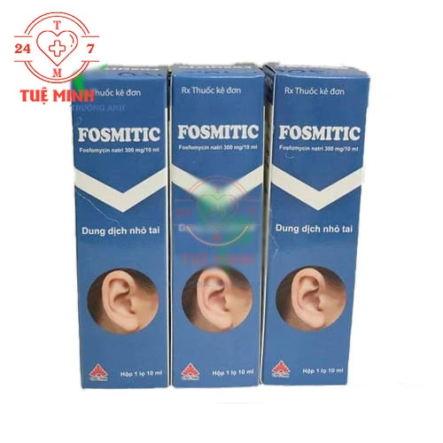 Fosmitic 300mg/10ml - Thuốc nhỏ điều trị viêm tai giữa, viêm màng nhĩ