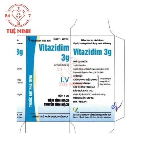 Vitazidim 3g - Thuốc điều trị nhiễm khuẩn hiệu quả của VCP