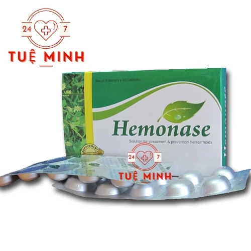 Hemonase - Hỗ trợ tăng cường sức khỏe hệ tiêu hóa và trị bệnh trĩ 