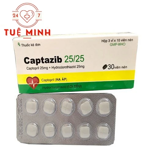 Captazib 25/25 - Thuốc điều trị tăng huyết áp hiệu quả