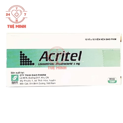 Acritel 5mg - Thuốc điều trị dị ứng hiệu quả của Davipharm