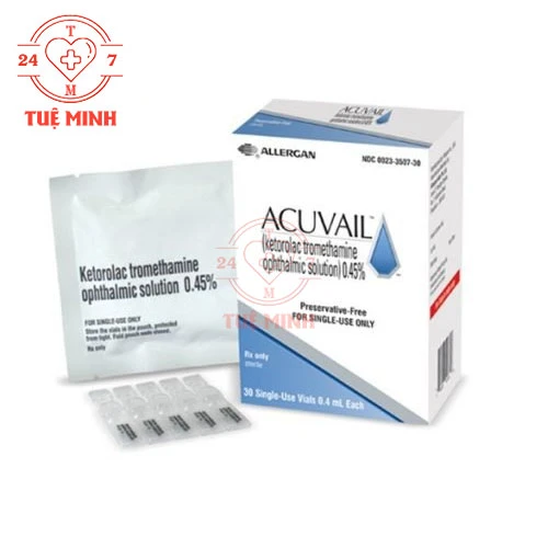 Acuvail (Hộp 30 ống) - Thuốc giảm đau và viêm sau phẫu thuật đục thủy tinh thể