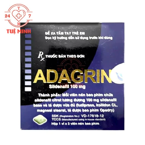 Adagrin 100mg ICA - Thuốc điều trị rối loạn cương dương