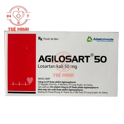 Agilosart 50 -  Thuốc điều trị tăng huyết áp của Agimexpharm