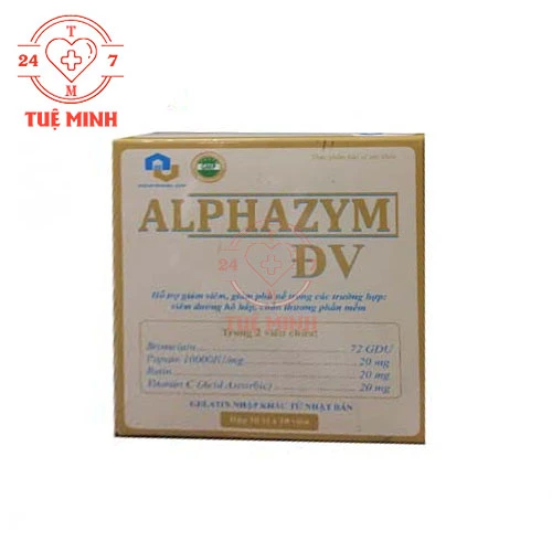 Alphazym ĐV - Viên uống giảm các triệu chứng phù nề DP Đức Việt