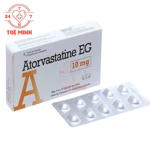 Atorvastatine EG 10mg Pymepharco - Thuốc điều trị mỡ máu cao 