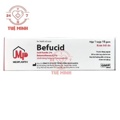 Befucid 15g - Thuốc điều trị viêm da, nhiễm khuẩn da hiệu quả của Mediplntex 