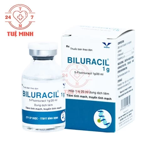 Biluracil 1g Bidiphar - Thuốc làm thuyên giảm các bệnh carcinom đại tràng