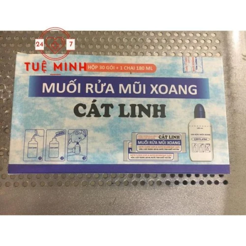 Bình + muối rửa mũi xoang cát linh