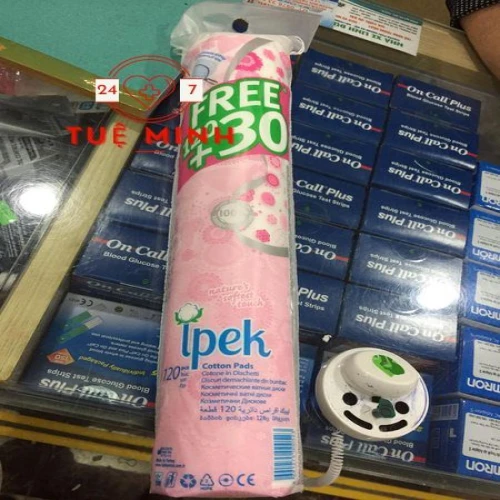 Bông tẩy trang ipek hồng 150 miếng