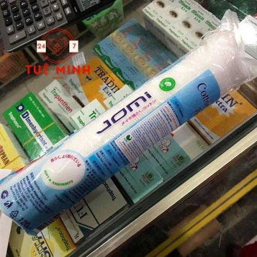 Bông tẩy trang jomi xanh