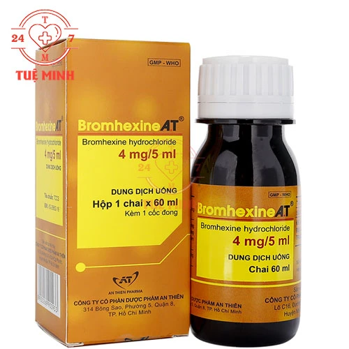 Bromhexine A.T (chai 60ml) - Siro điều trị nhiễm khuẩn đường hô hấp hiệu quả