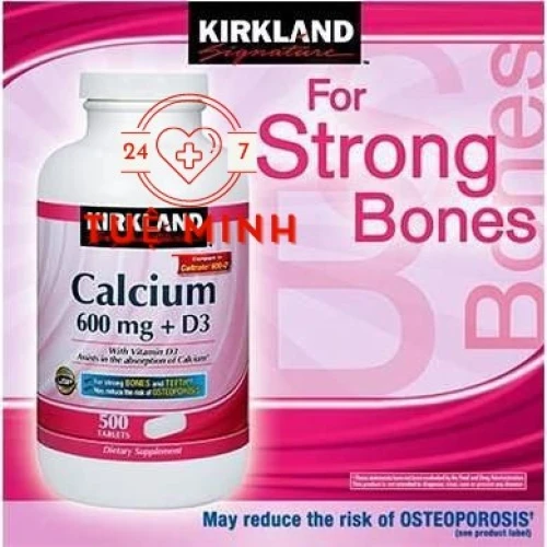 Calcium 600mg with vitamin d3 kirkland 500 viên