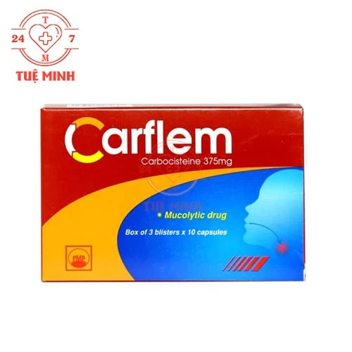 Carflem 375mg Pymepharco - Thuốc trị rối loạn cấp và mạn tính đường hô hấp trên và dưới