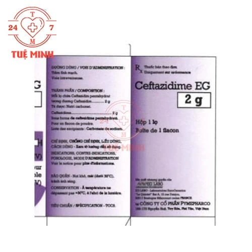 Ceftazidime EG 2g Pymepharco - Thuốc điều trị nhiễm trùng