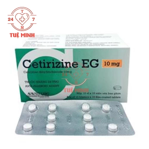 Cetirizine EG 10mg Tab - Thuốc điều trị viêm mũi dị ứng hiệu quả