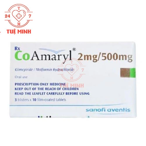 Co Amaryl 2mg/500mg Sanofi - Thuốc điều trị đái tháo đường tuýp 2