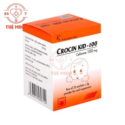 Crocin Kid 100mg Pymepharco - Thuốc điều trị nhiễm khuẩn