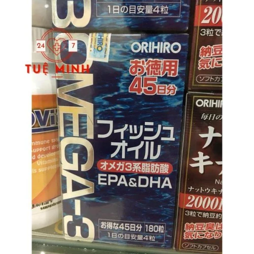 Dầu cá omega 3 orihiro 180 viên nhật bản