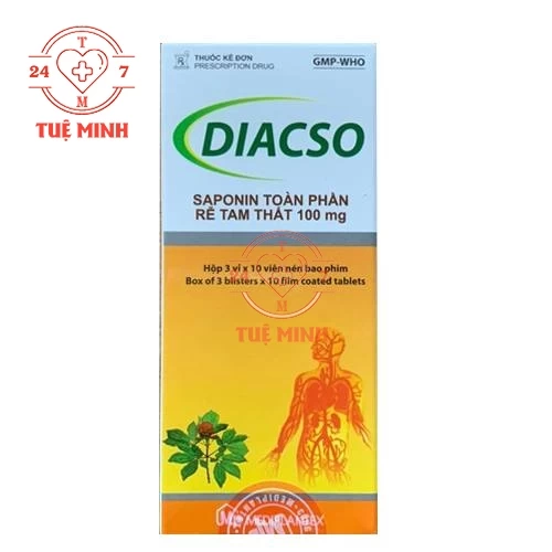 Diacso 100mg Mediplantex - Viên uống hỗ trợ điều trị đột quỵ