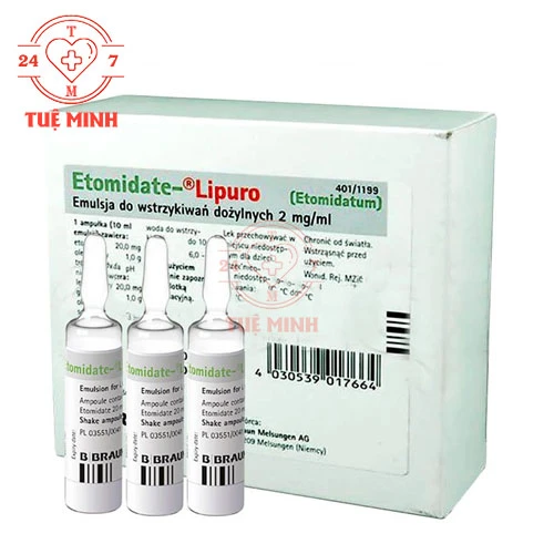 Etomidate 20mg B.Braun - Thuốc tiêm gây mê hiệu quả của Đức