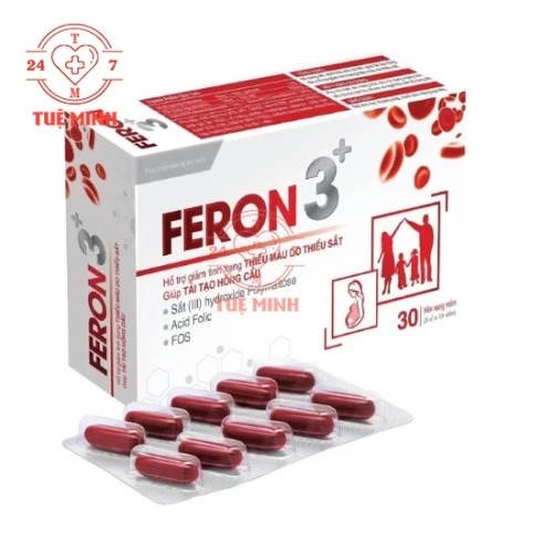 Feron 3+ - Hỗ trợ bổ sung sắt, acid folic hiệu quả
