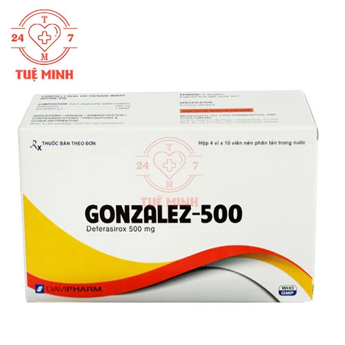 Gonzalez-500 Davipharm - Thuốc điều trị ngộ độc và dư thừa sắt hiệu quả