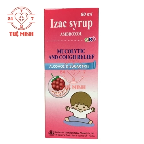 Izac Syrup Chai 60ml Nakorn Patana - Thuốc tiêu chất nhầy đường hô hấp