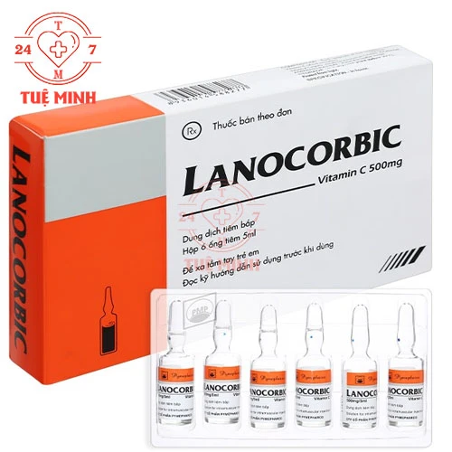 Lanocorbic 500mg/5ml Pymepharco (tiêm) - Thuốc điều trị bệnh scorbut hiệu quả