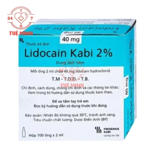 Lidocain Kabi 2% 20ml - Thuốc gây tê của Việt Nam
