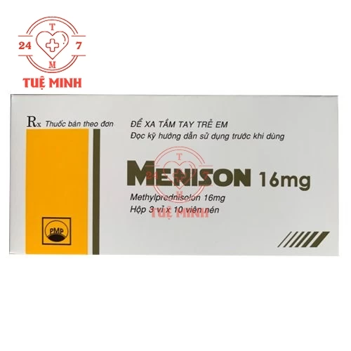 Menison 16mg Pymepharco - Thuốc điều trị bệnh cần hoạt tính glucocorticoid