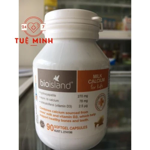 Milk canxi bio island - lọ 90 viên