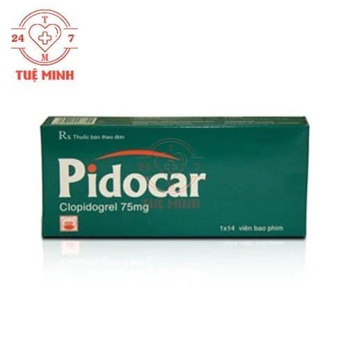 Pidocar 75mg Pymepharco - Thuốc dự phòng biến cố do huyết khối động mạch Clopldogrel