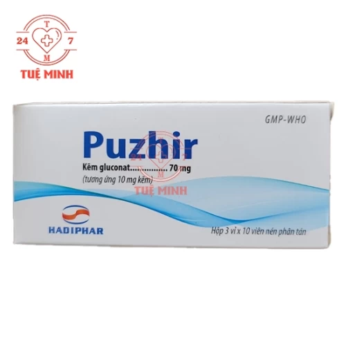 Puzhir - Kẽm gluconat 70mg Hadiphar