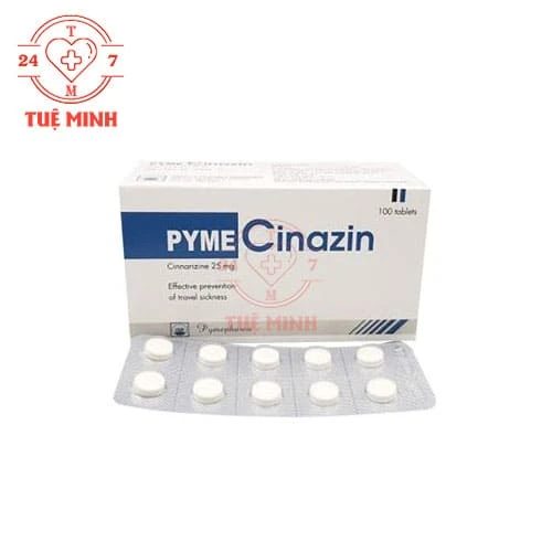 Pyme Cinazin 25mg Pymepharco -Thuốc chống say tàu xe, say sóng