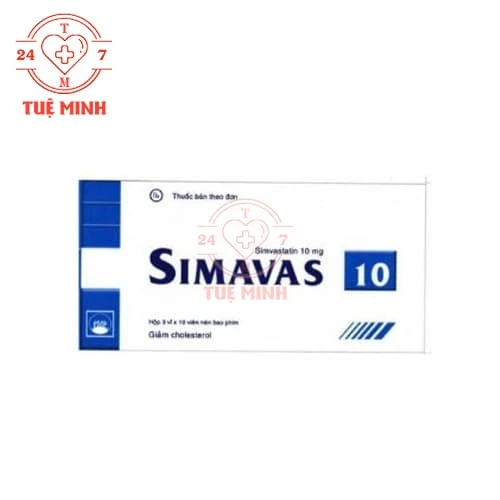 Simavas 10 Pymepharco - Thuốc giảm cholesterol