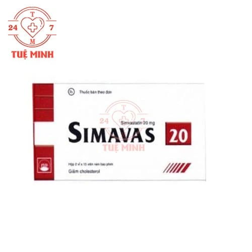 Simavas 20 Pymepharco - Thuốc giảm cholesterol