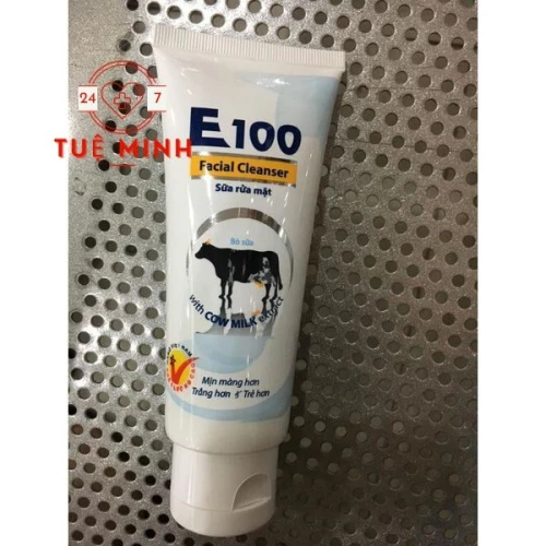Sữa rửa mặt e100 sữa bò tươi dưỡng trắng 80ml
