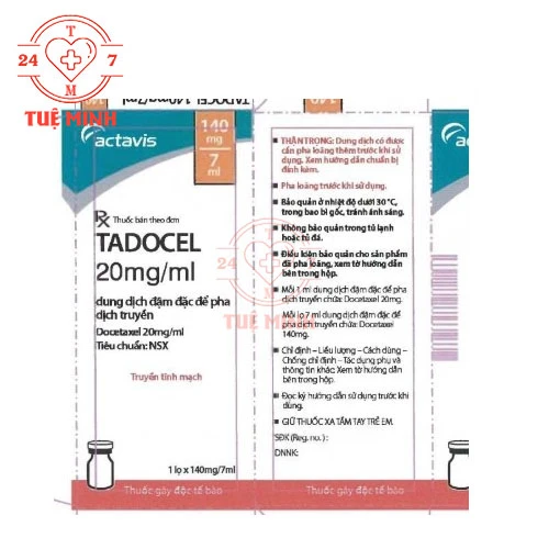 Tadocel 140mg/7ml Actavis - Thuốc điều trị ung thư vú, dạ dày hiệu quả