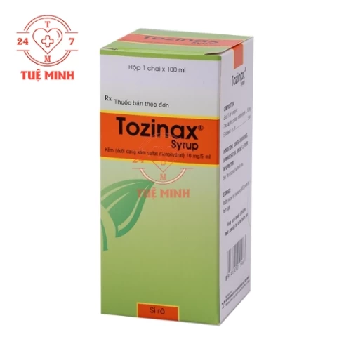 Tozinax syrup 10mg/5ml 100ml Bidiphar - Thuốc điều trị thiếu kẽm