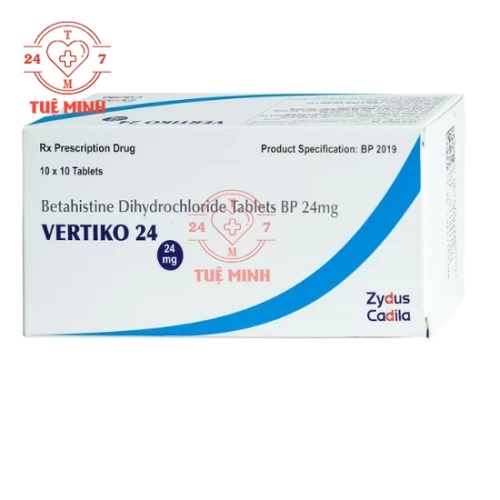 Vertiko 24 Zydus Cadila - Thuốc điều trị hội chứng Ménière