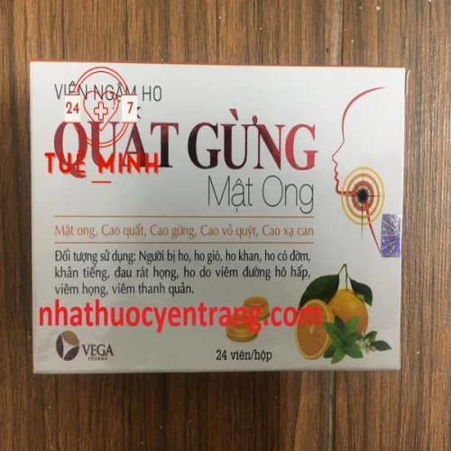 Viên ngậm quất gừng mật ong vega