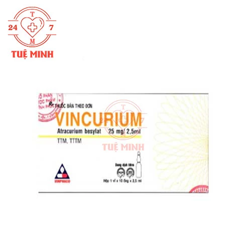 Vincurium 25mg/2,5ml - Thuốc gây mê y khoa của Vinphaco