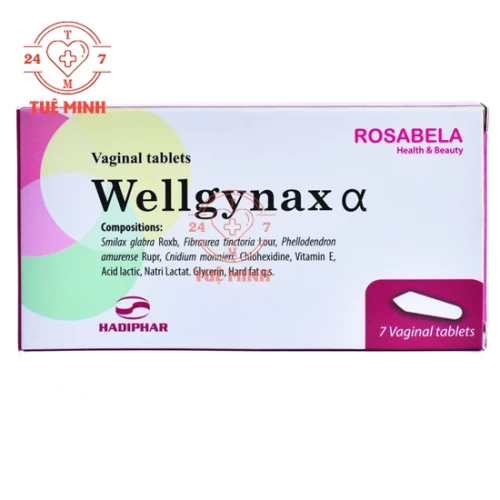 Wellgynax Alpha - Viên đặt âm đạo hỗ trợ điều trị viêm, nấm của Hadiphar