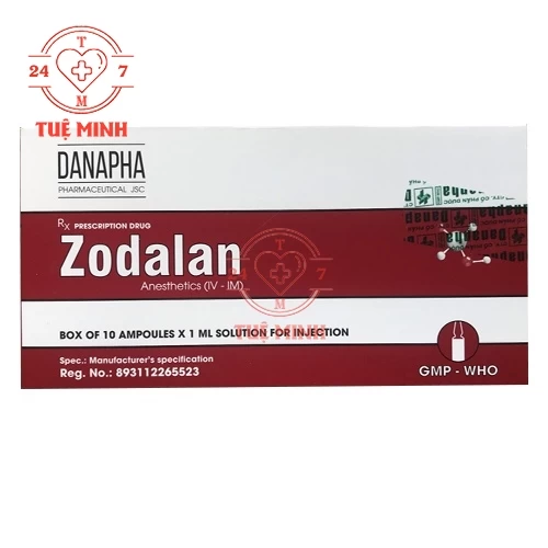 Zodalan 5mg/ml Danapha - Thuốc gây mê, tiền mê