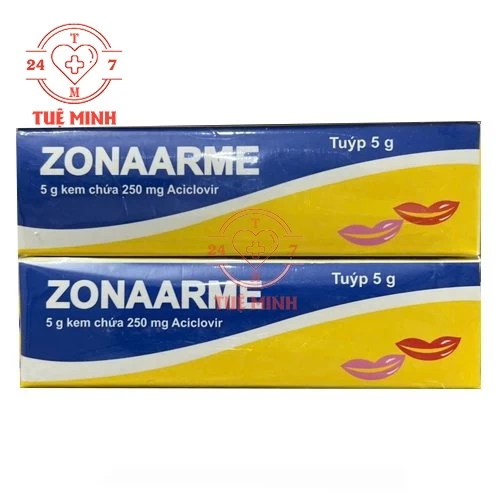 Kem Zonaarme 5g Armephaco - Điều trị dự phòng tái nhiễm virus Herpes simplex tuýp 1 và 2 ở da